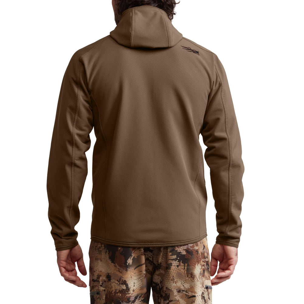 SITKA Alpha Fleece Hooded Jacket mesh-backed pockets provide breathability during activity
