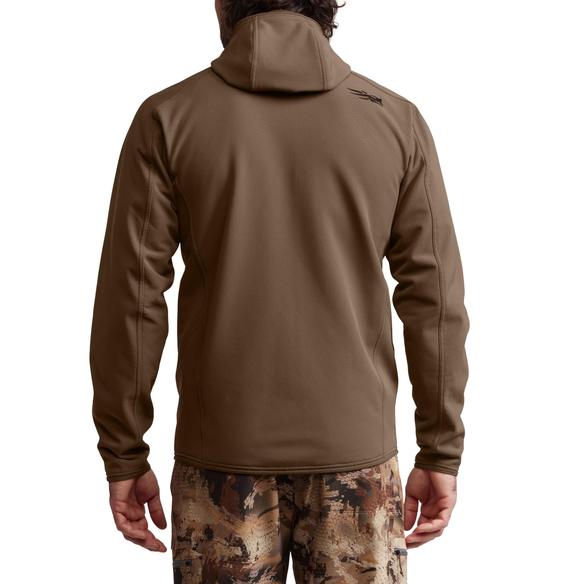 SITKA Alpha Fleece Hooded Jacket with mesh-backed pockets for ventilation.