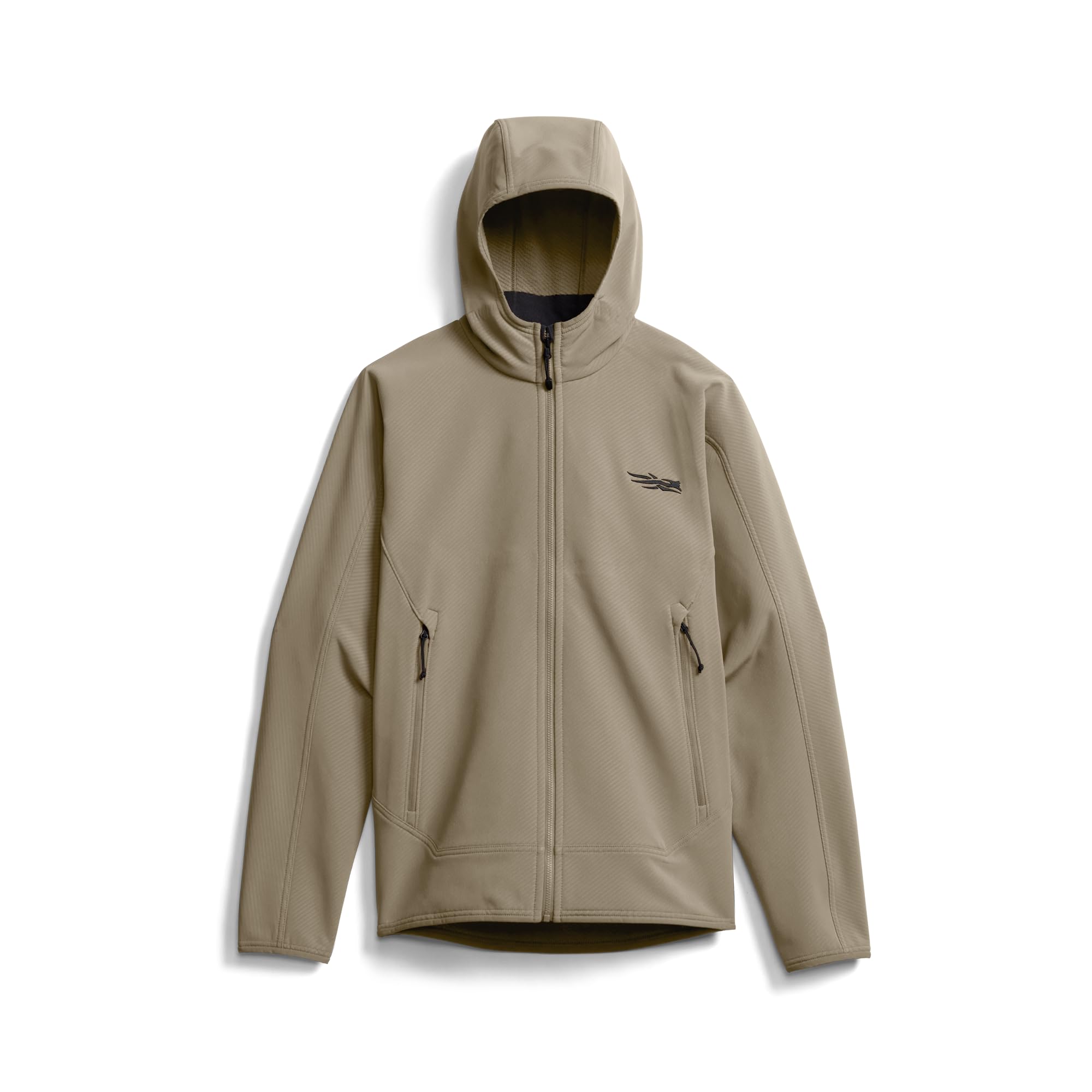 SITKA Alpha Fleece Hooded Jacket seamless shoulder reduces pack chafing during treks
