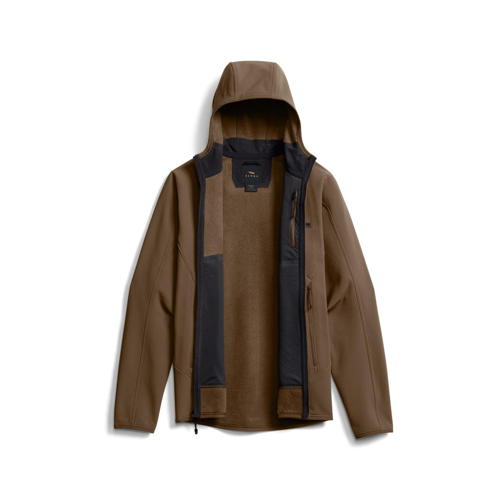 SITKA Alpha Fleece Hooded Jacket seamless shoulders reduce pack chafing