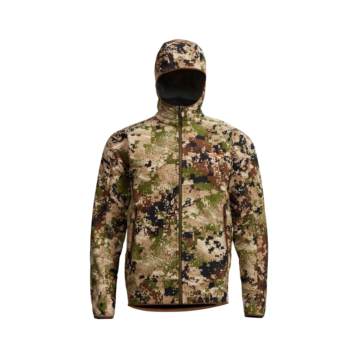 SITKA Alpha Fleece Hooded Jacket with stormfleece durability for rugged activities.