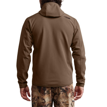 SITKA Alpha Fleece Hooded Jacket StormFleece fabric close-up emphasizing stretch