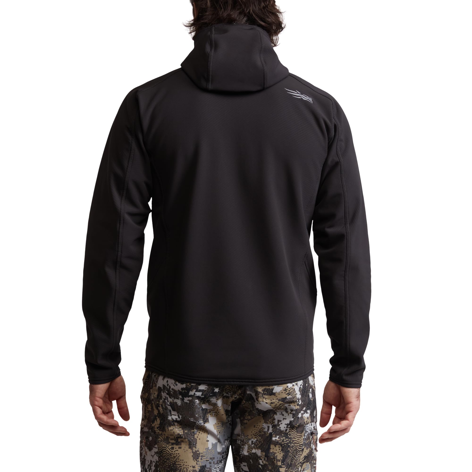 SITKA Alpha Fleece Hooded Jacket two zippered pockets for secure storage.