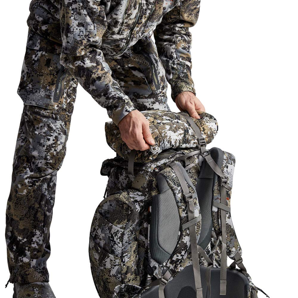 SITKA cargo box exterior pocket for bow or camera hanger keeps hands free.