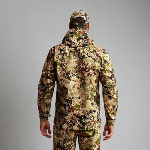 SITKA Dew Point jacket 20D nylon ripstop resists brush and abrasions.