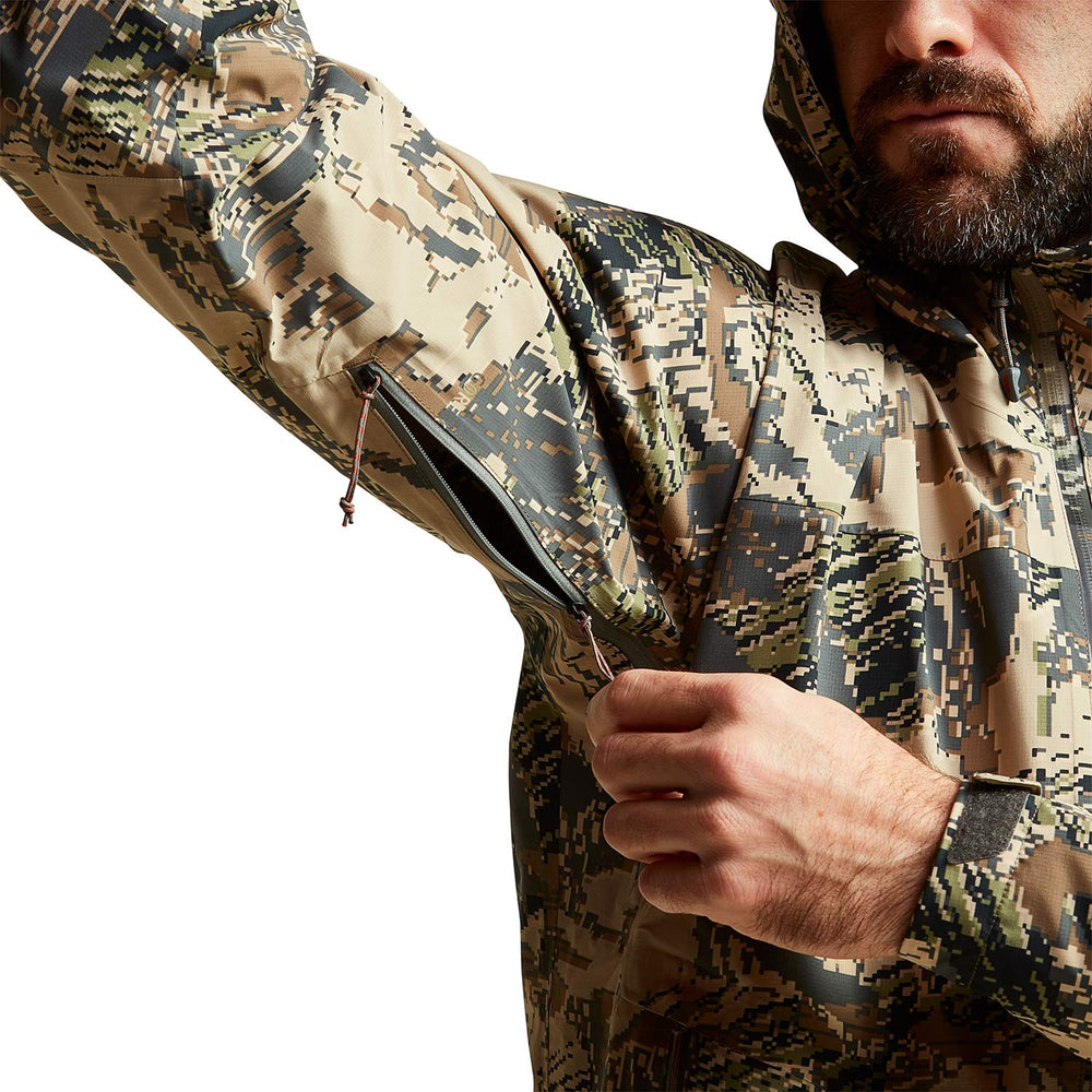 SITKA Dew Point zippered pockets allow access while wearing a pack belt.