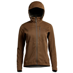 SITKA Jetstream Jacket in Mud, front view, windproof protection for rugged days.