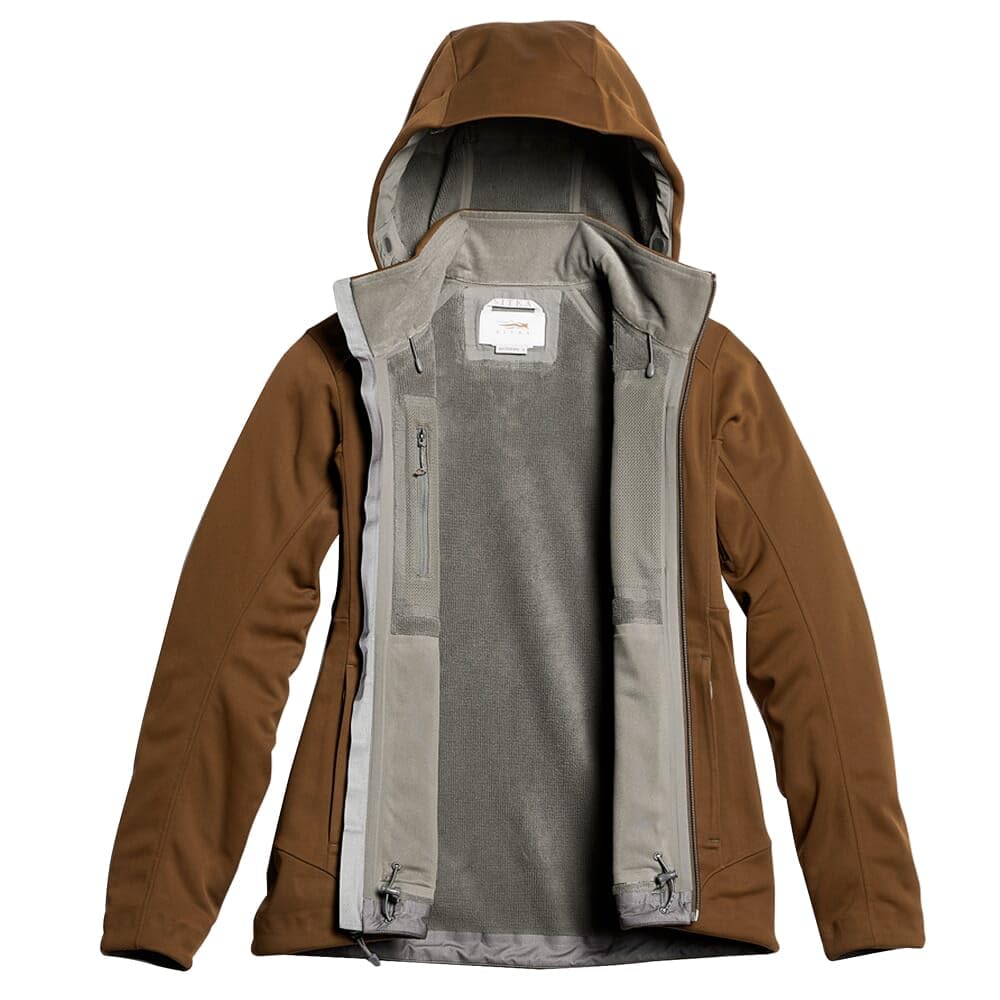 SITKA Jetstream Mud material weave close-up signals durable weather protection.