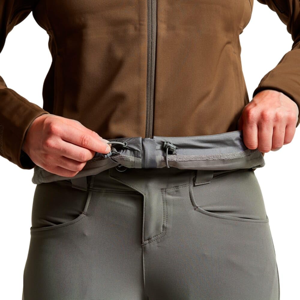 SITKA Jetstream Mud side zip view illustrating breathable design.