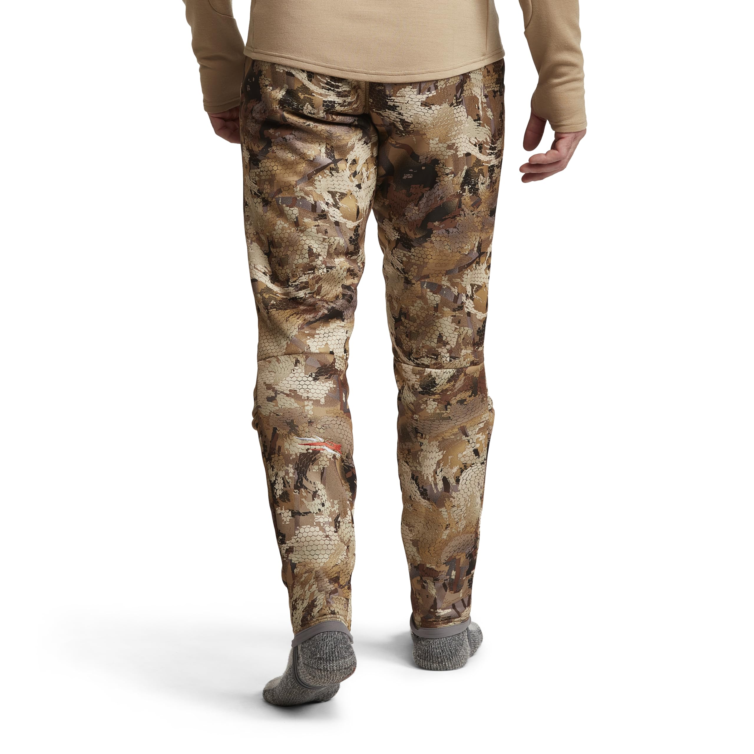 SITKA Gradient Pant built-in stirrups closeup emphasizes secure all-day fit.