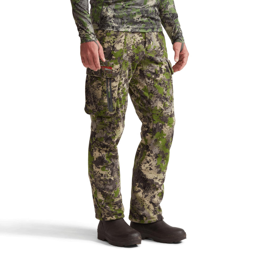 SITKA Stratus Pant micro-grid fleece interior demonstrates warm, breathable insulation.