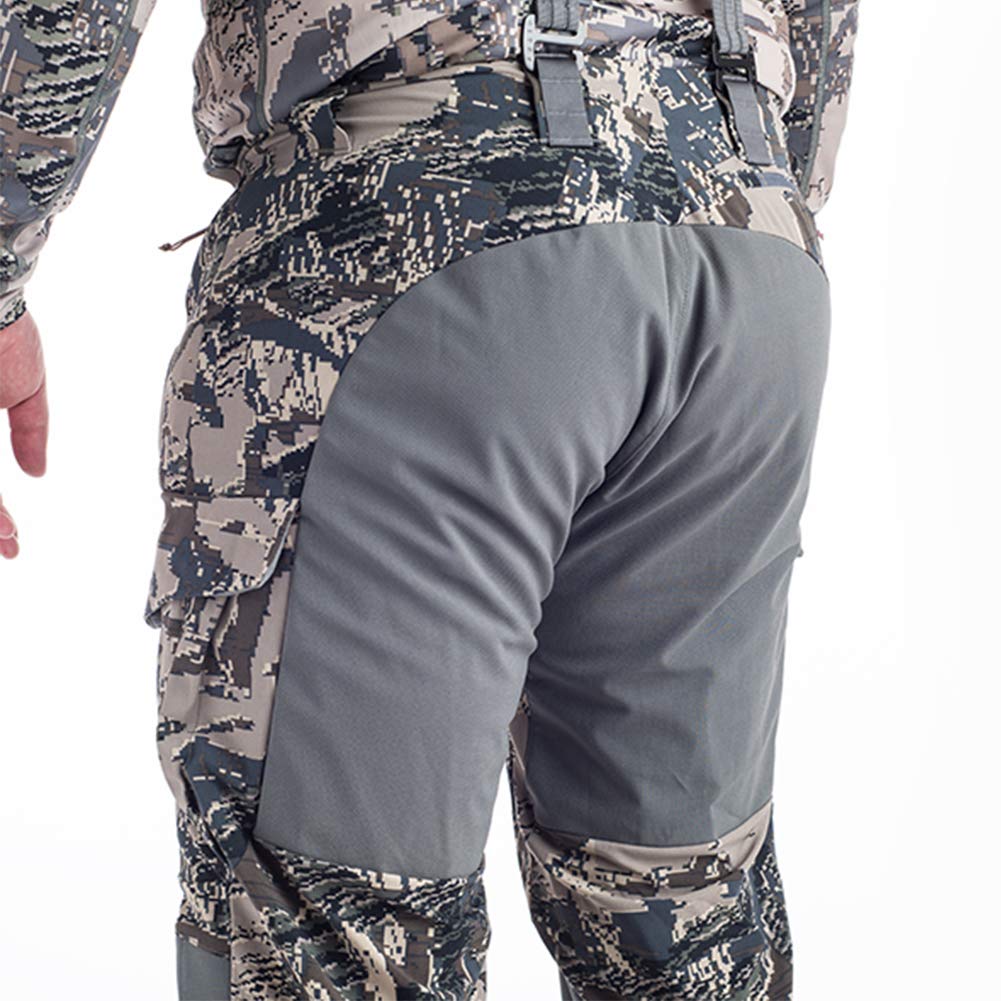 SITKA Timberline Pant removable knee pads support scrambling in rocky terrain.