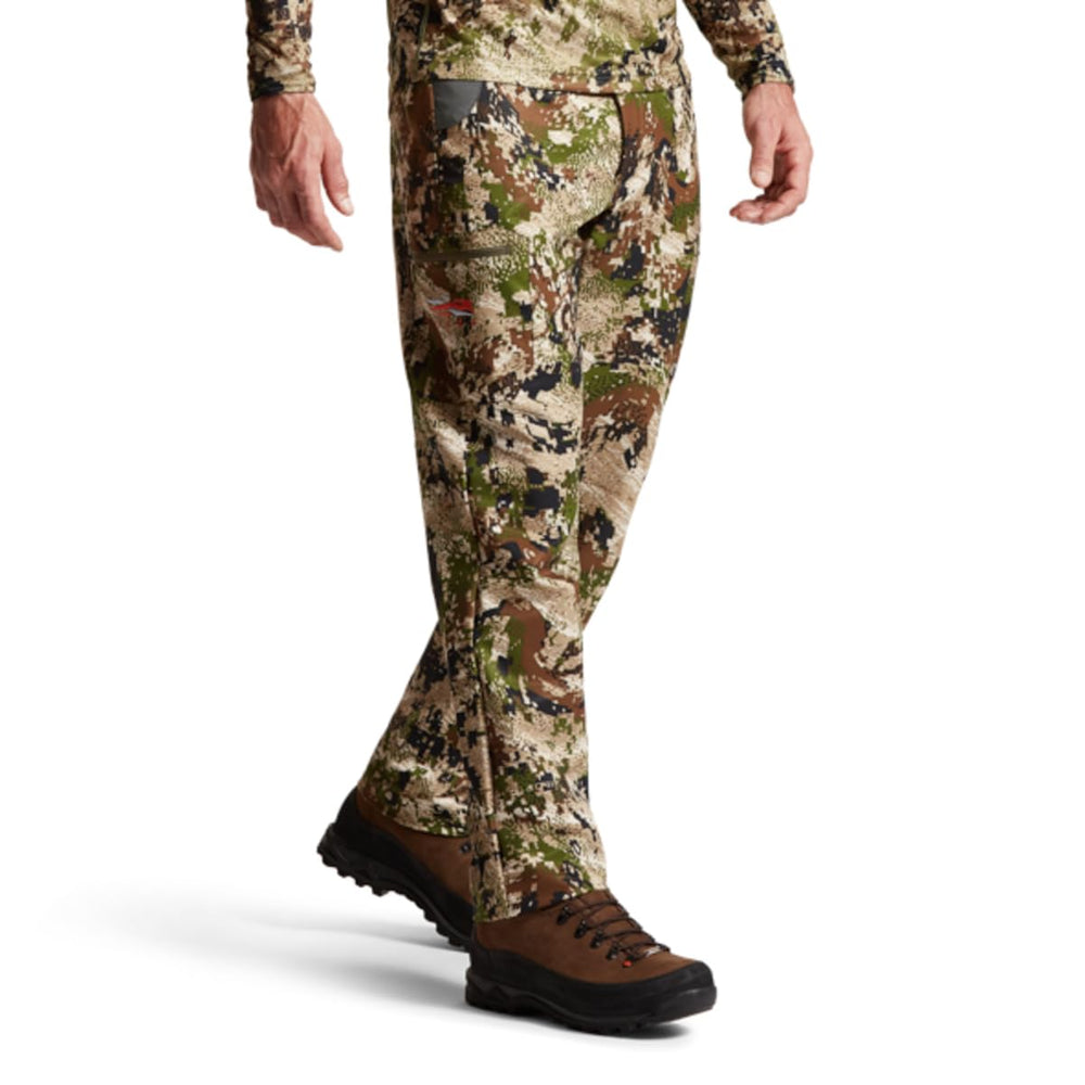SITKA Traverse pants knife overlay on hand pocket keeps tools handy.