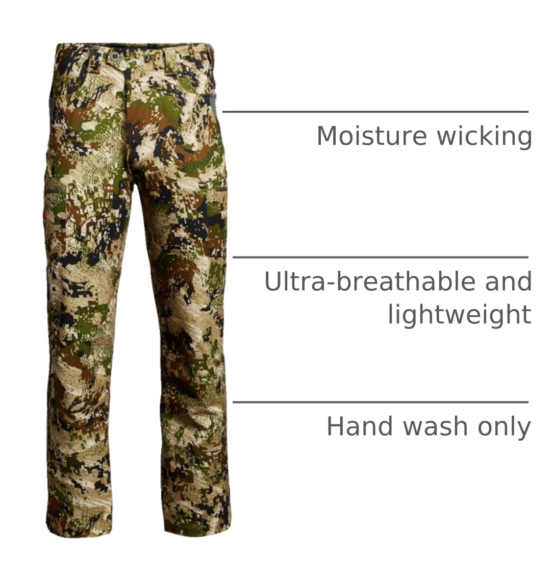 SITKA Traverse pants pocket zipper detail offers secure storage.