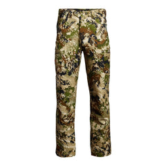 SITKA Traverse pants Subalpine fabric close-up showing recycled stretch for flexible hiking.