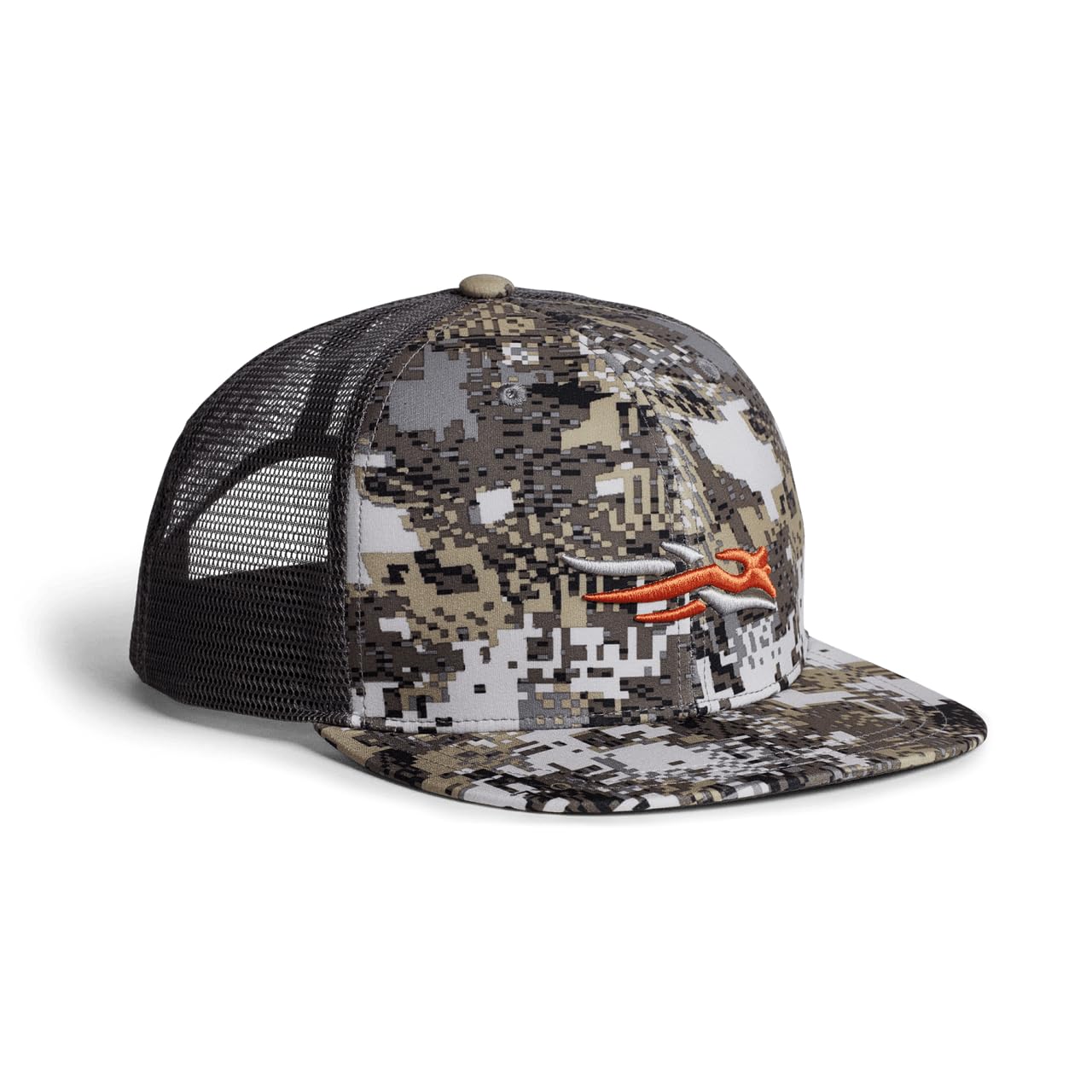 Sitka Trucker Hat front pattern Elevated II camo for outdoor concealment and style