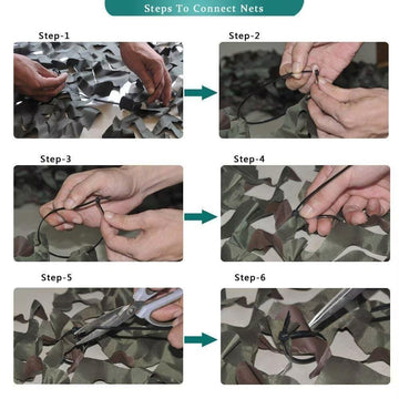 Sitong camo netting easy-cut design allows custom sizing with cable ties.