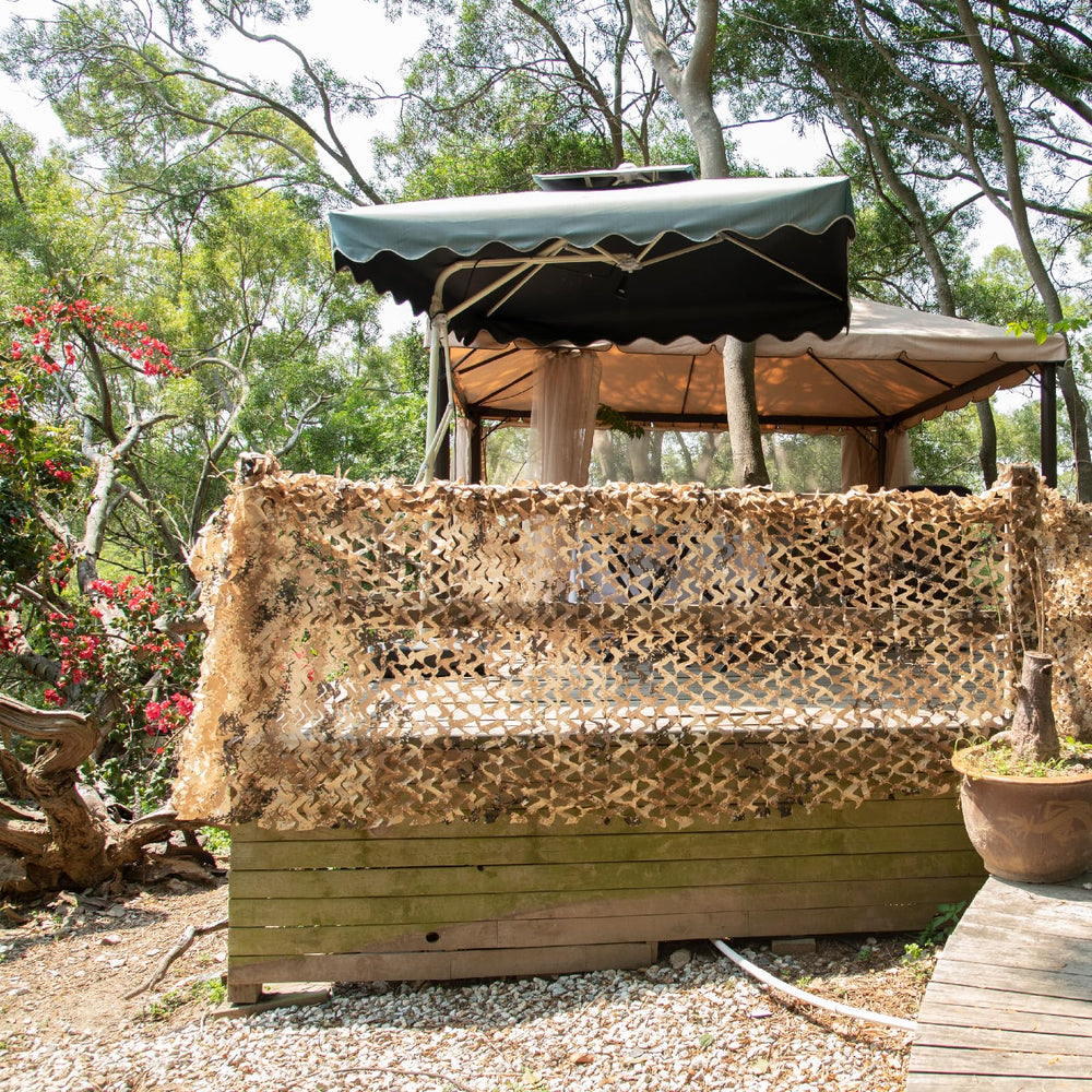 Sitong black camo netting offers versatile decor and understated concealment.