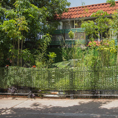 Sitong black camo netting offers versatile backdrop for outdoor decor.