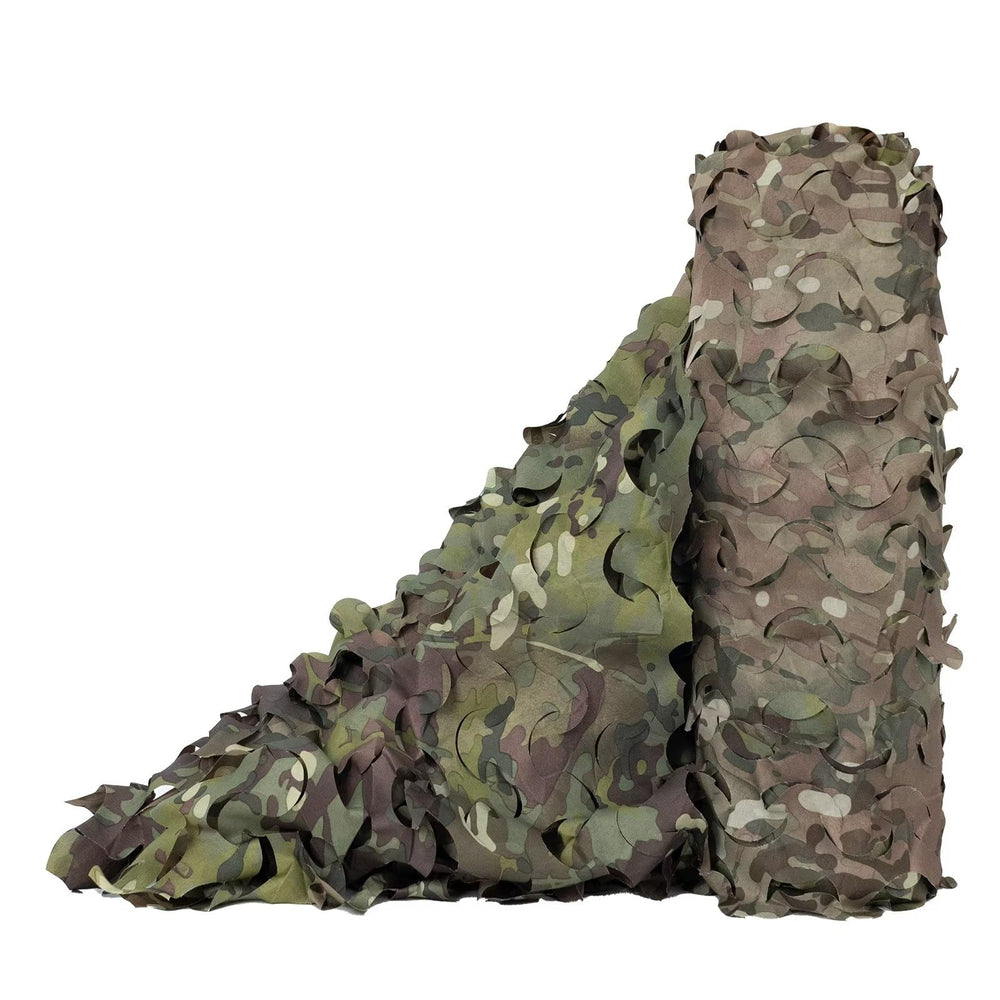 Sitong camo netting cut-and-join capability demonstrated for size customization.