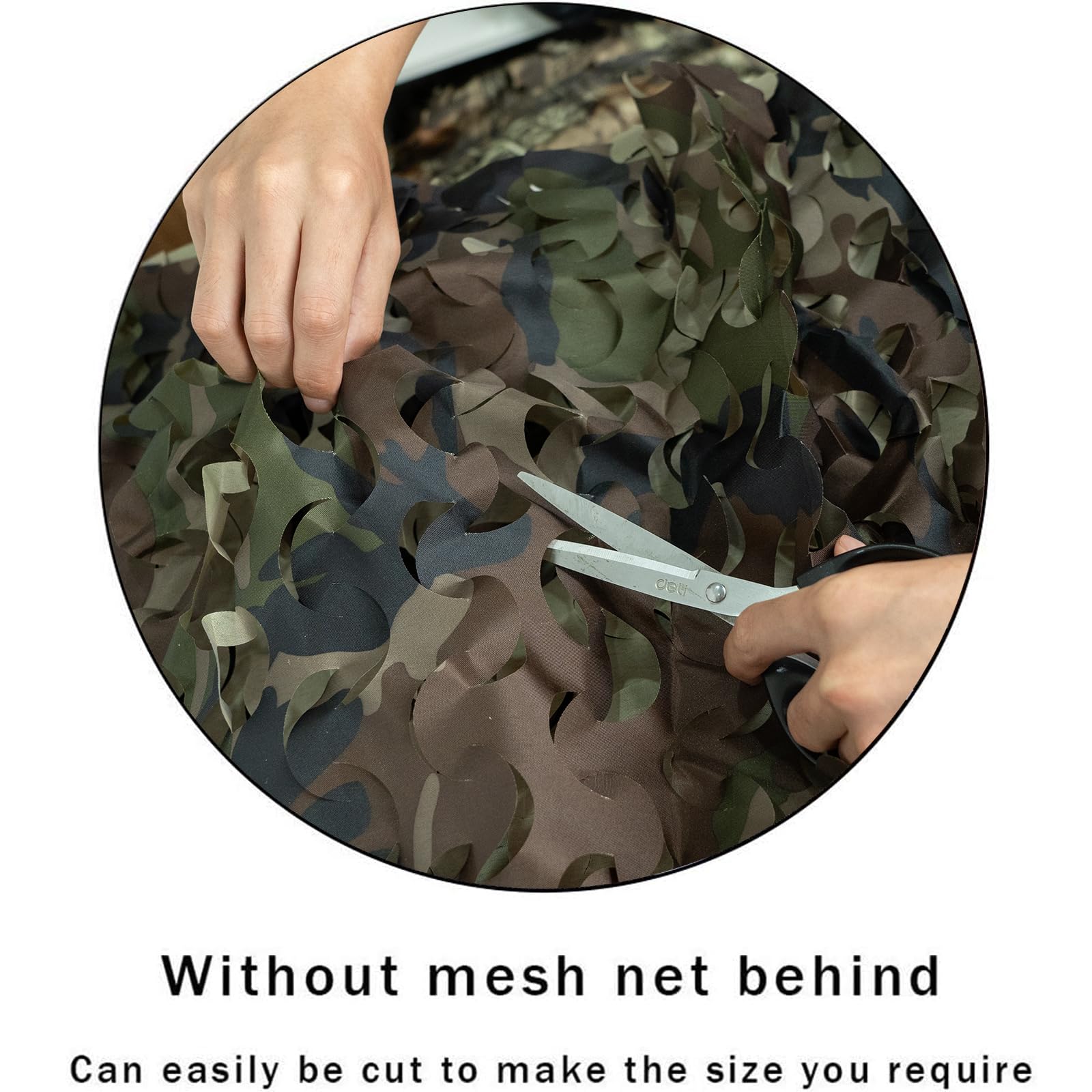 Sitong camo netting green background highlights quick size matching.