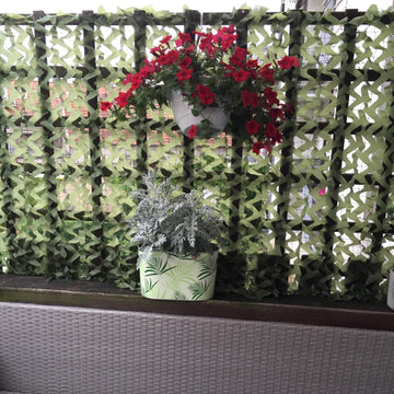 Sitong green camo netting blends with natural backgrounds for sunshade setups.