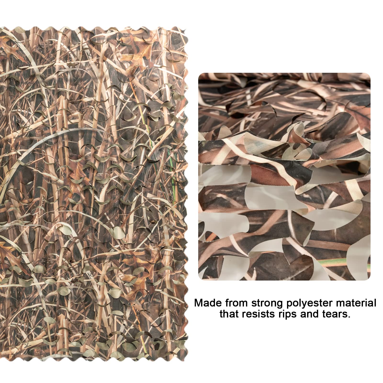 Sitong camo netting cut-and-join example shows easy sizing with ties