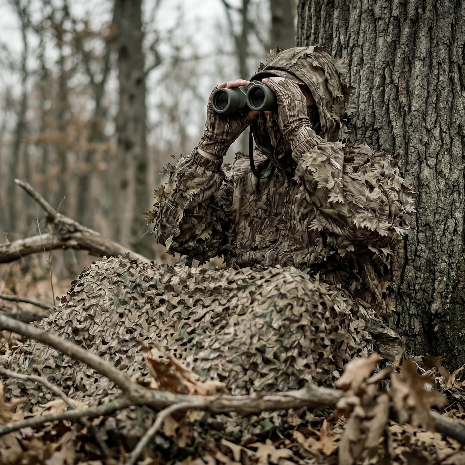Sitong snow camo netting helps conceal in winter landscapes.