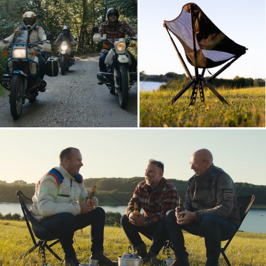 Sitpack Campster2 in black highlights durable, compact seating for outdoors.