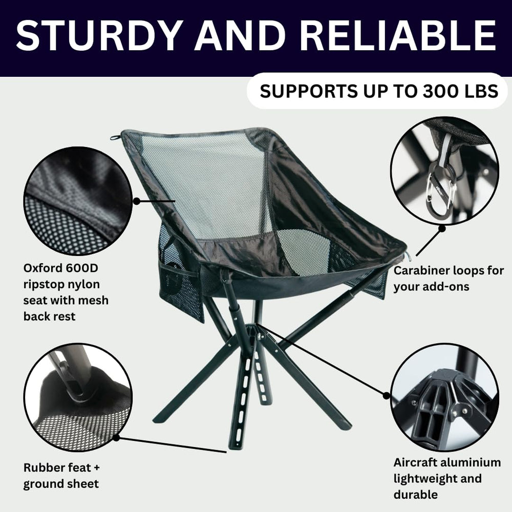 Sitpack Campster2 on a hiking trail offers portable comfort during breaks.