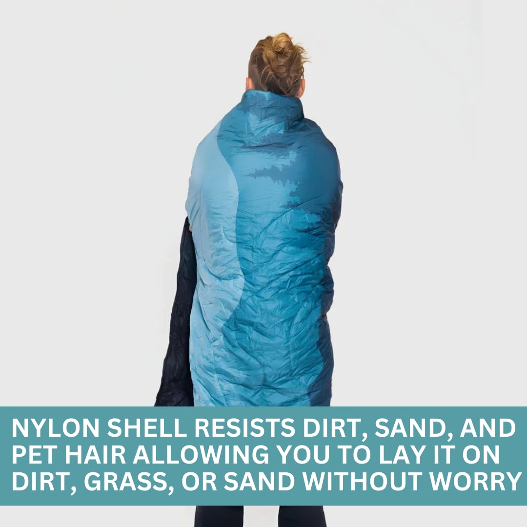 Sitpack Thermal Blanket as a camping quilt for cool nights.