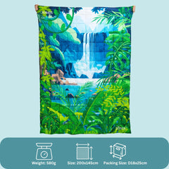 Sitpack Tropic Breeze blanket waterproof outer fabric resists moisture during picnics.