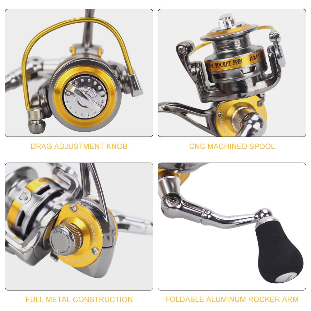 SIUKE Spinning Reel Mini showcases 3+1 ball bearings for smoother retrieves.