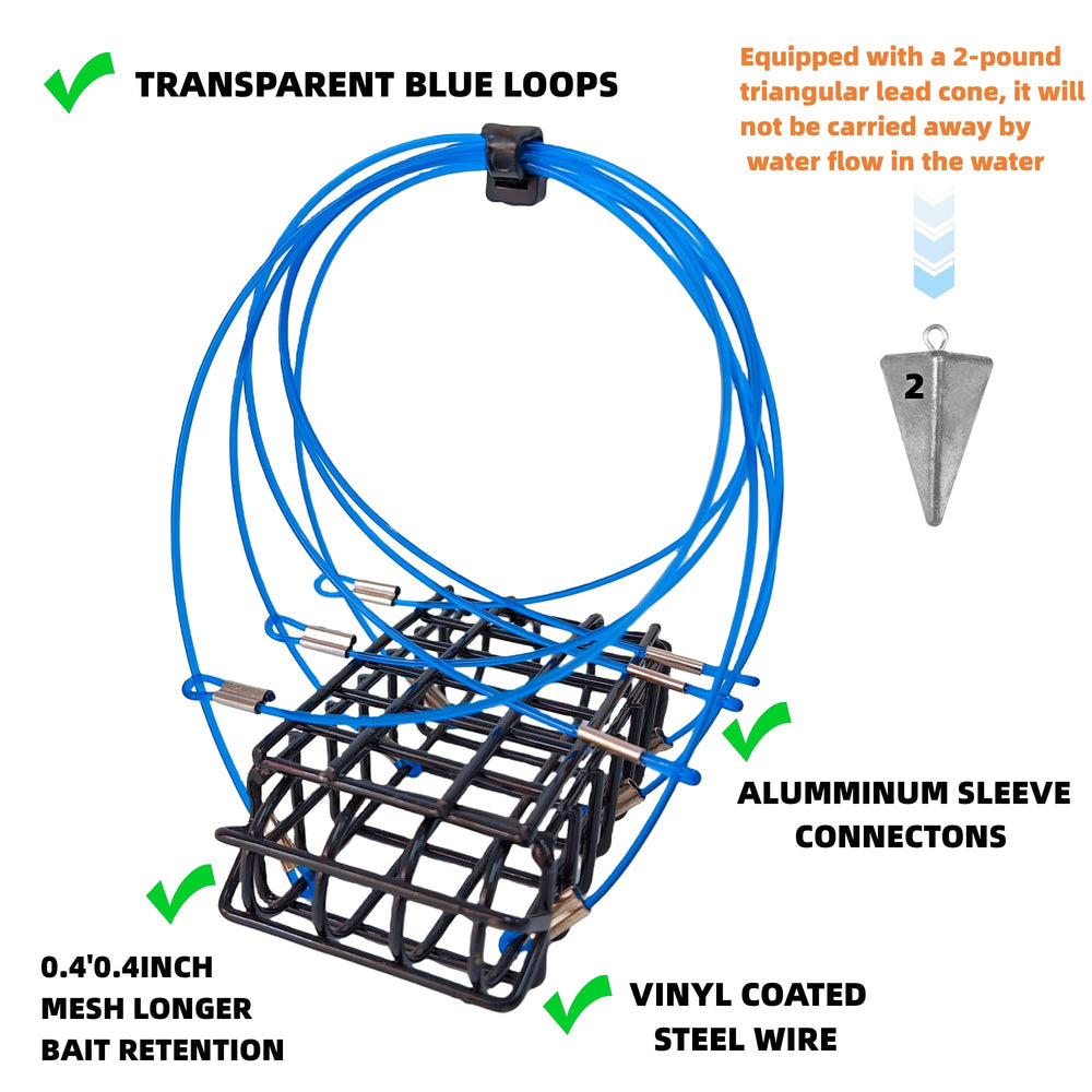 Crab trap suitable for blue and rock crabs