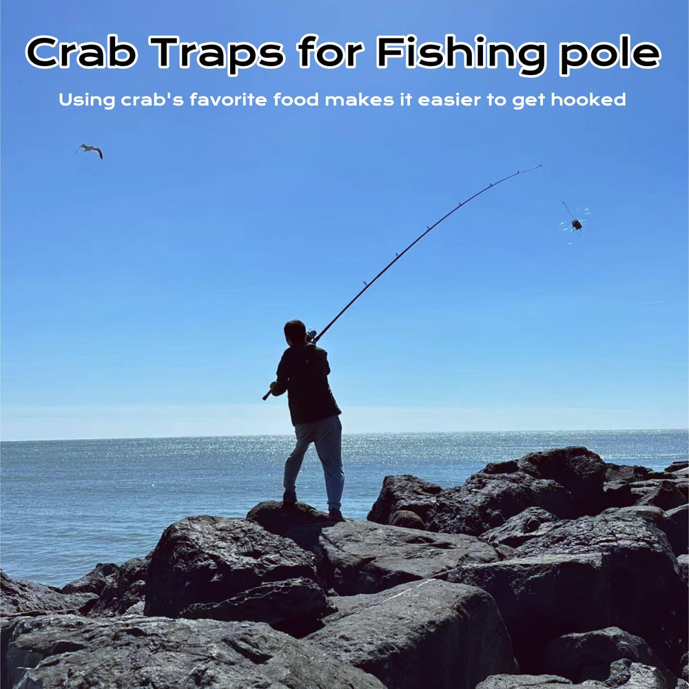 Trap cast using a fishing rod showing self-opening loops