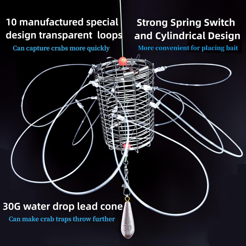 Water drop lead pendants included with crab traps