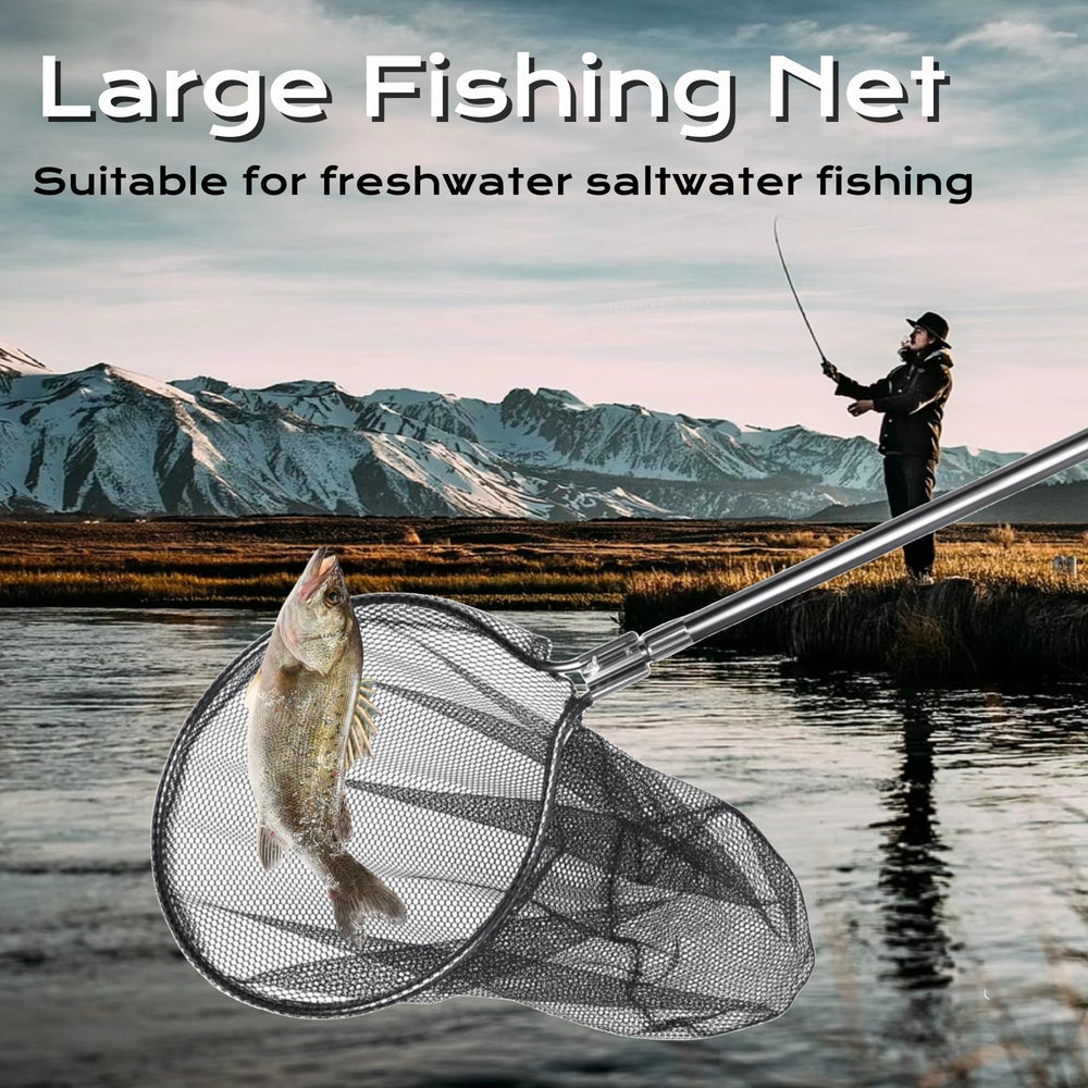 SIWRDTG landing net showing telescoping action for boat or kayak setups.