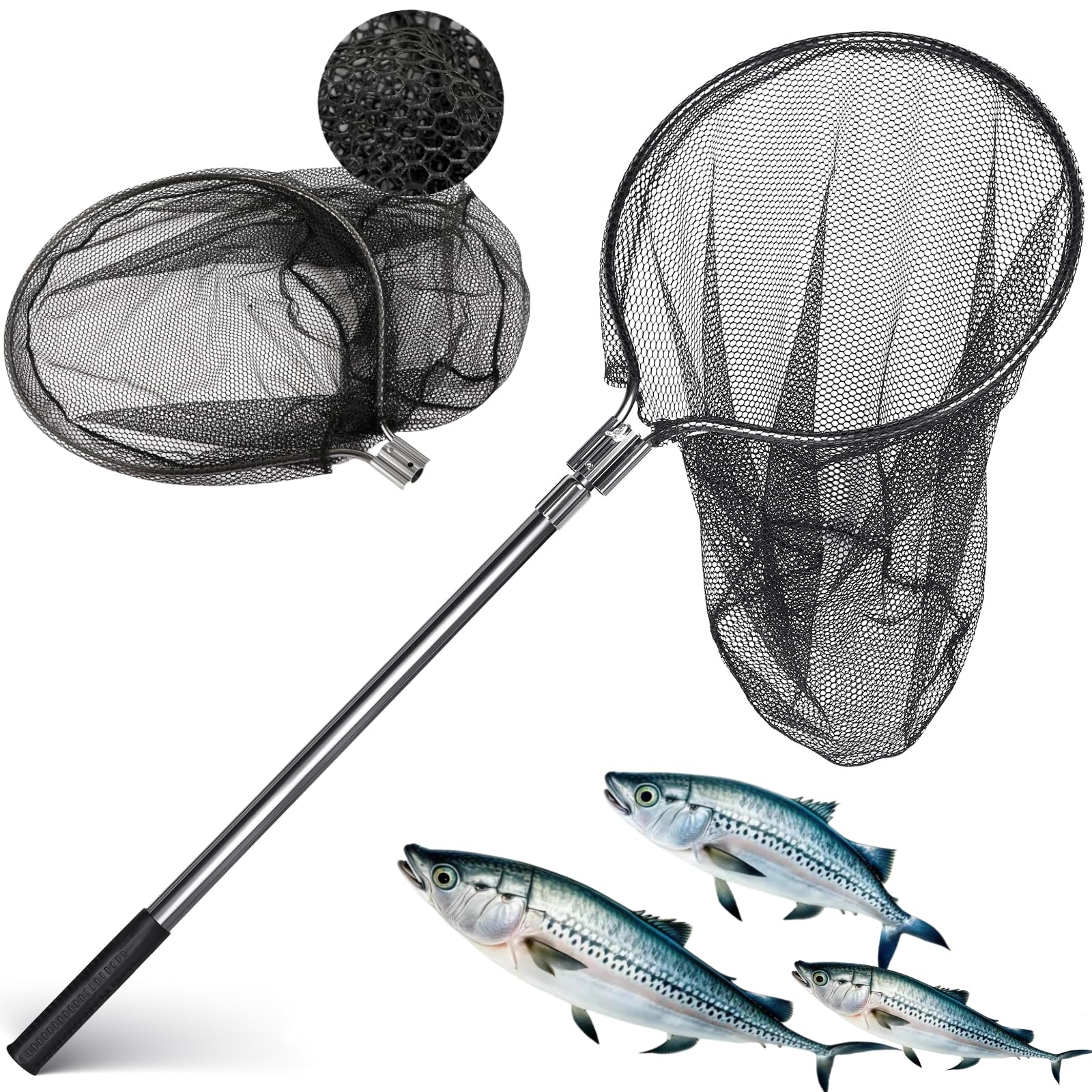 SIWRDTG landing net with telescoping handle extended to 100 inches