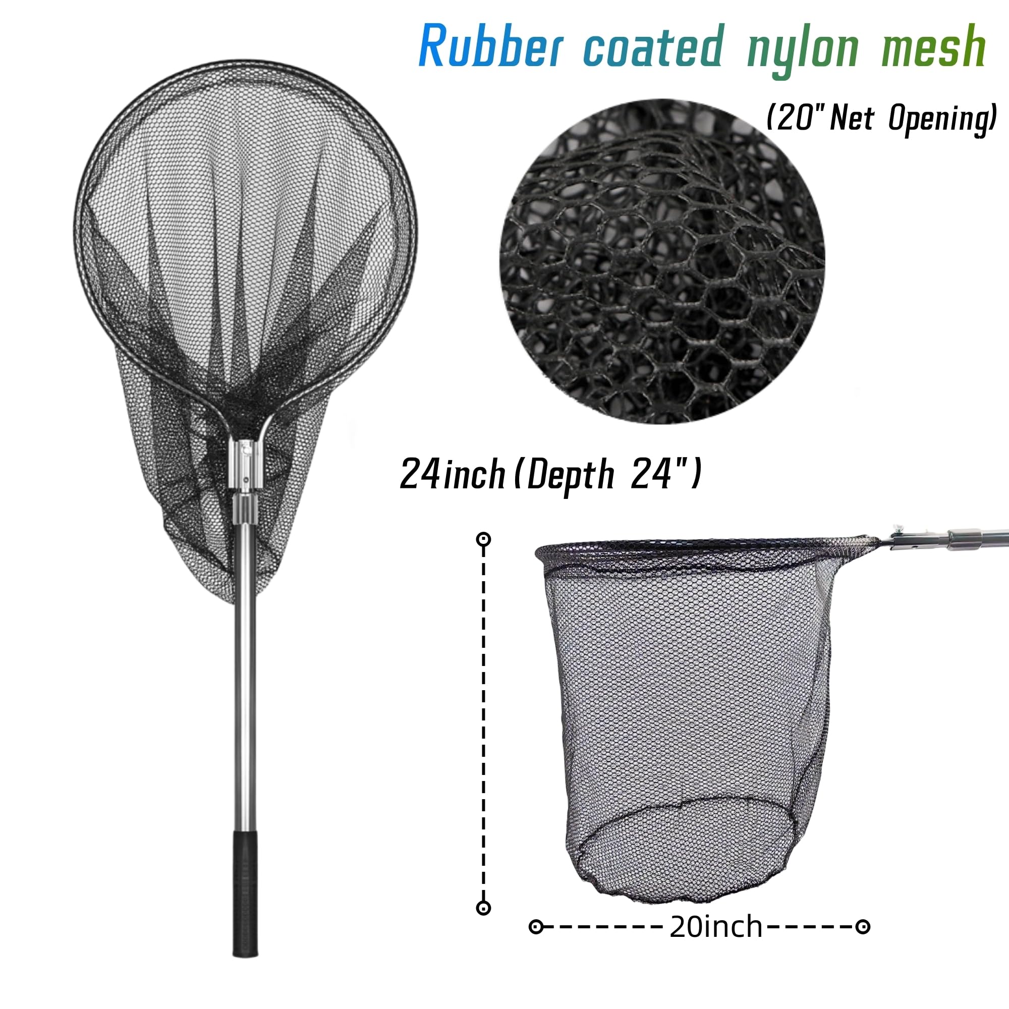 Aluminum frame with non-slip grip on SIWRDTG landing net