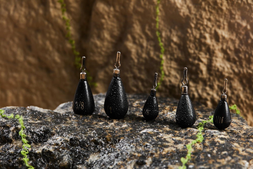 Size-labeled tungsten drop shot weights for easy identification