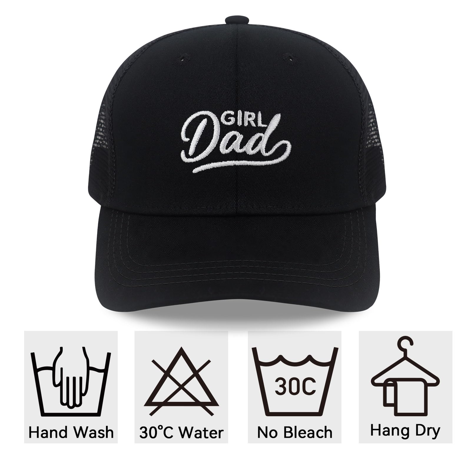 Side view of the Girl Dad hat on a head