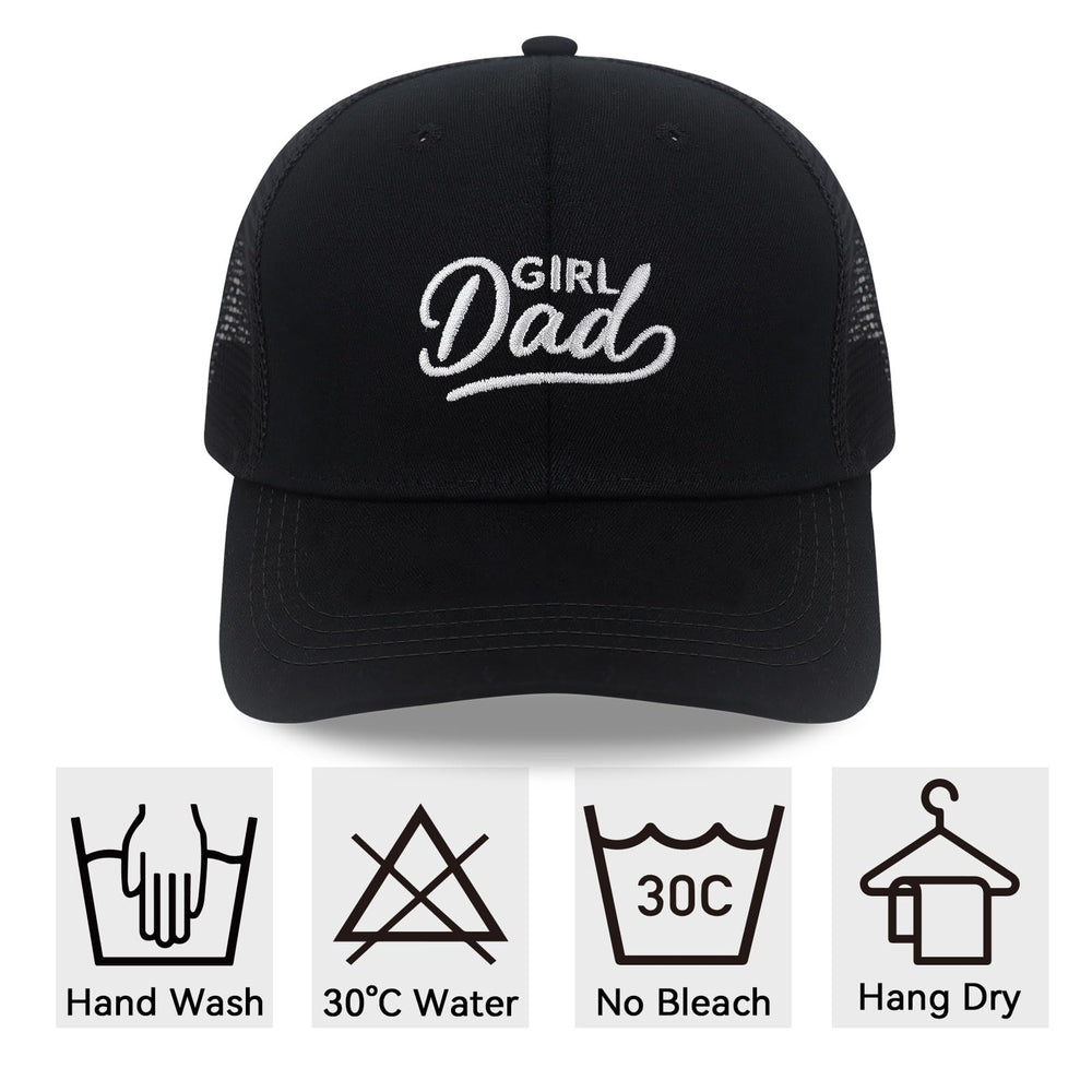 Side view of the Girl Dad hat on a head