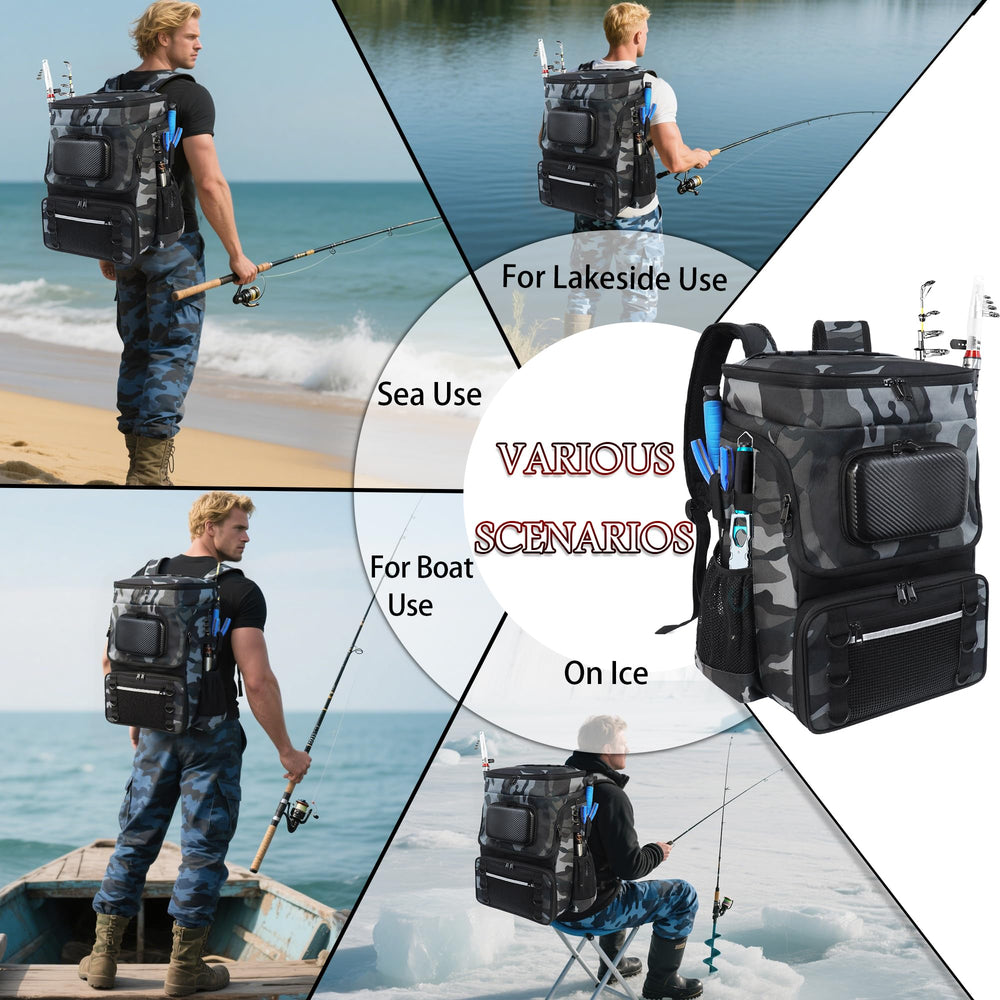 SKAITU versatile design supports boat, sea, bass, kayak, saltwater, and bank fishing.