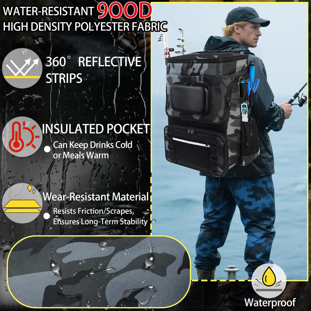SKAITU backpack cooler pocket keeps drinks close with insulated eight-can capacity.