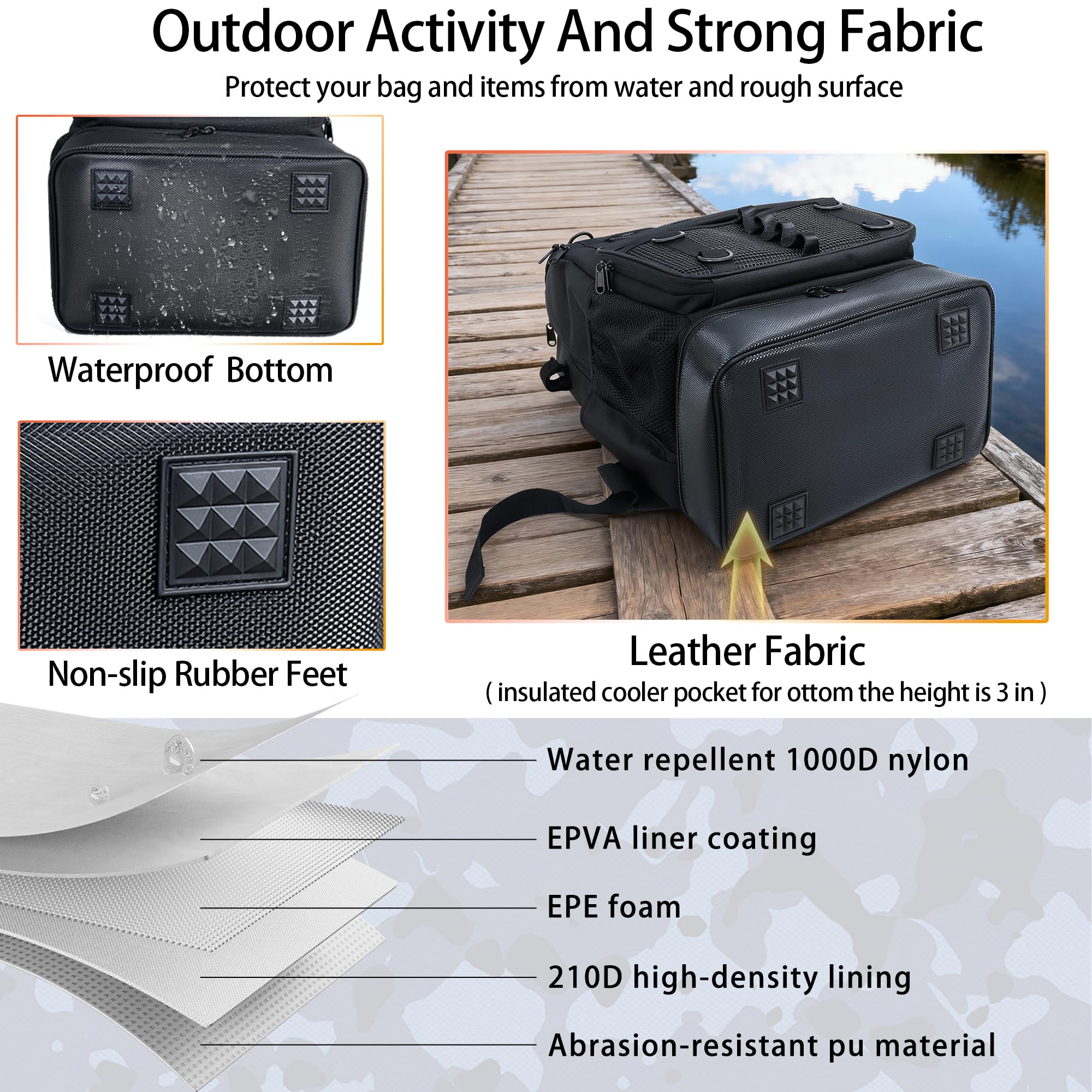 Bottom insulated cooler pocket with waterproof material