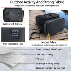 Bottom insulated cooler pocket with waterproof material