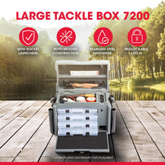SKB Large Tackle Box acrylic lid offers clear visibility for quick checks.