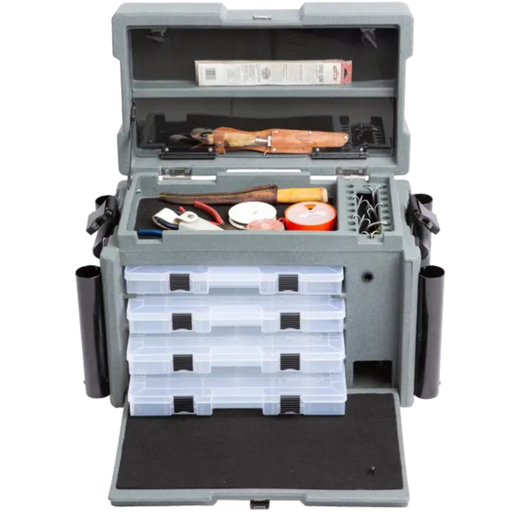 SKB Large Tackle Box rocket launcher tubes provide integrated rod storage.