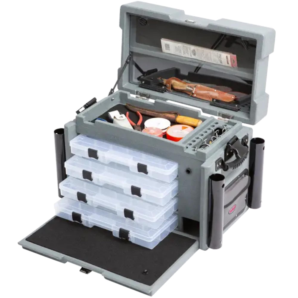 SKB Large Tackle Box two large soft exterior pockets offer easy access to tools.