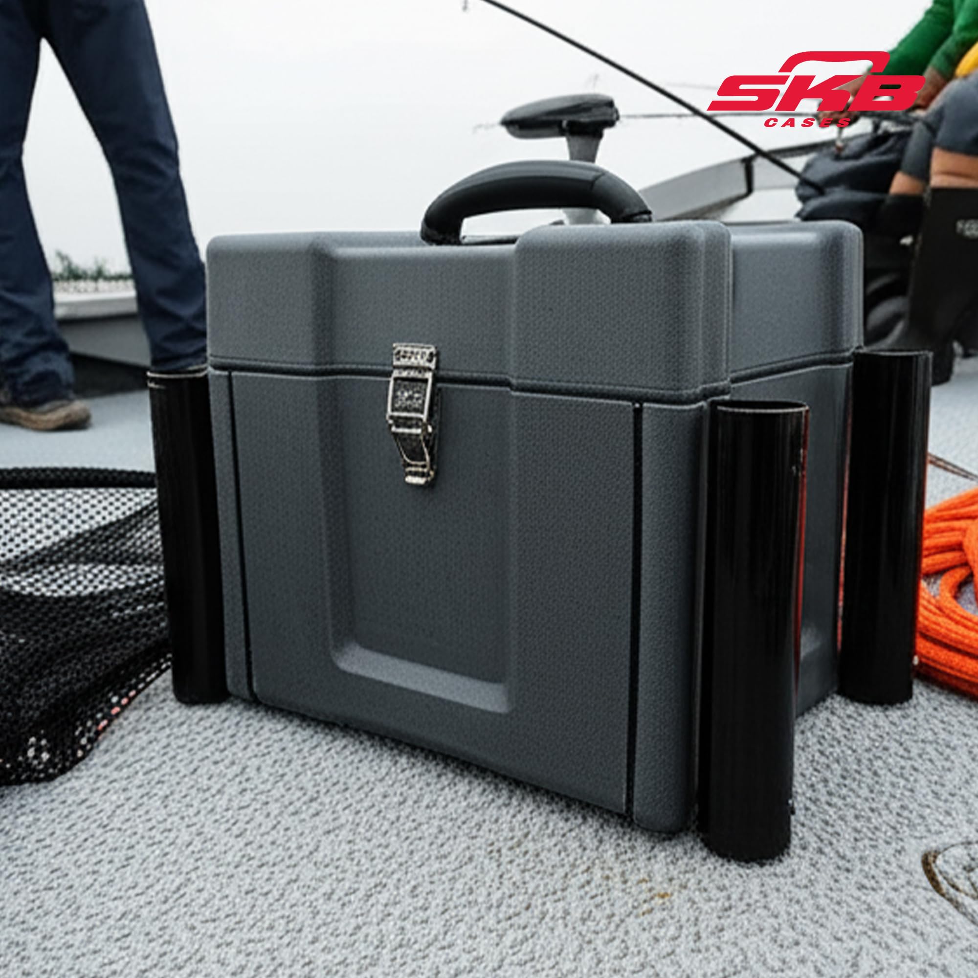 SKB Mini Kayak Box jig area holds 40+ jigs securely